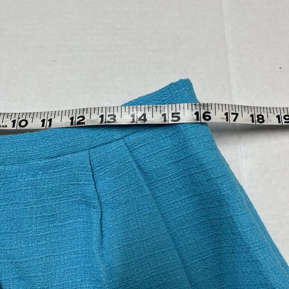 Zara Skort Womens L Blue Boucle‎ Knit Tweed Pleated Mini Preppy Office Siren - Picture 6 of 9